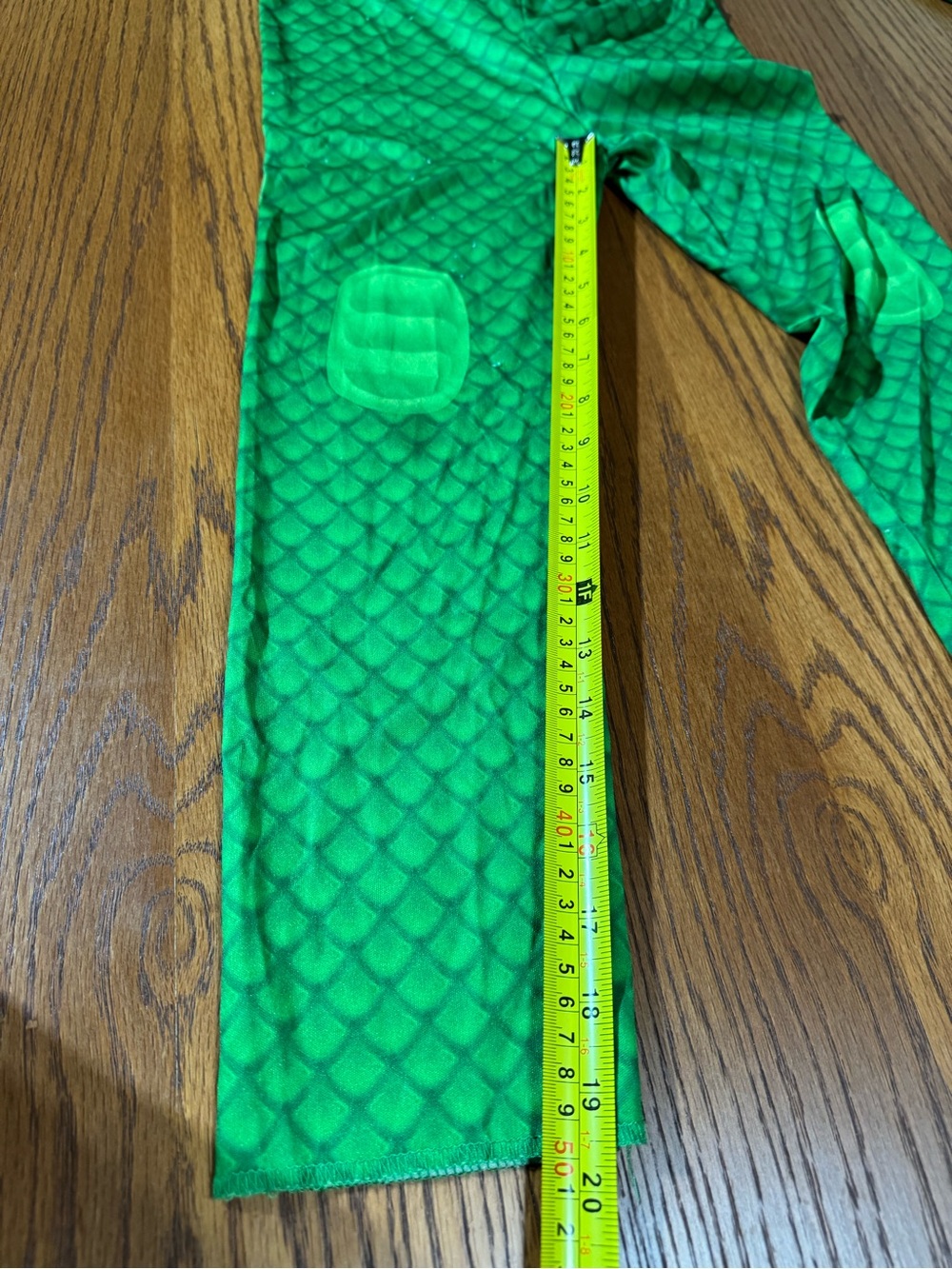 PJ Masks Gekko Costume Kids Size L 4-6 Green Jumpsuit Mask Tail Halloween - Picture 5 of 8